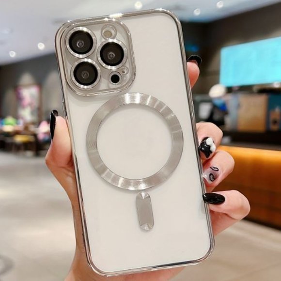 iPhone 15 Pro Case - Luxury | Clear Soft Silicone | Magnetic Wireless Charging - Picture 1 of 6